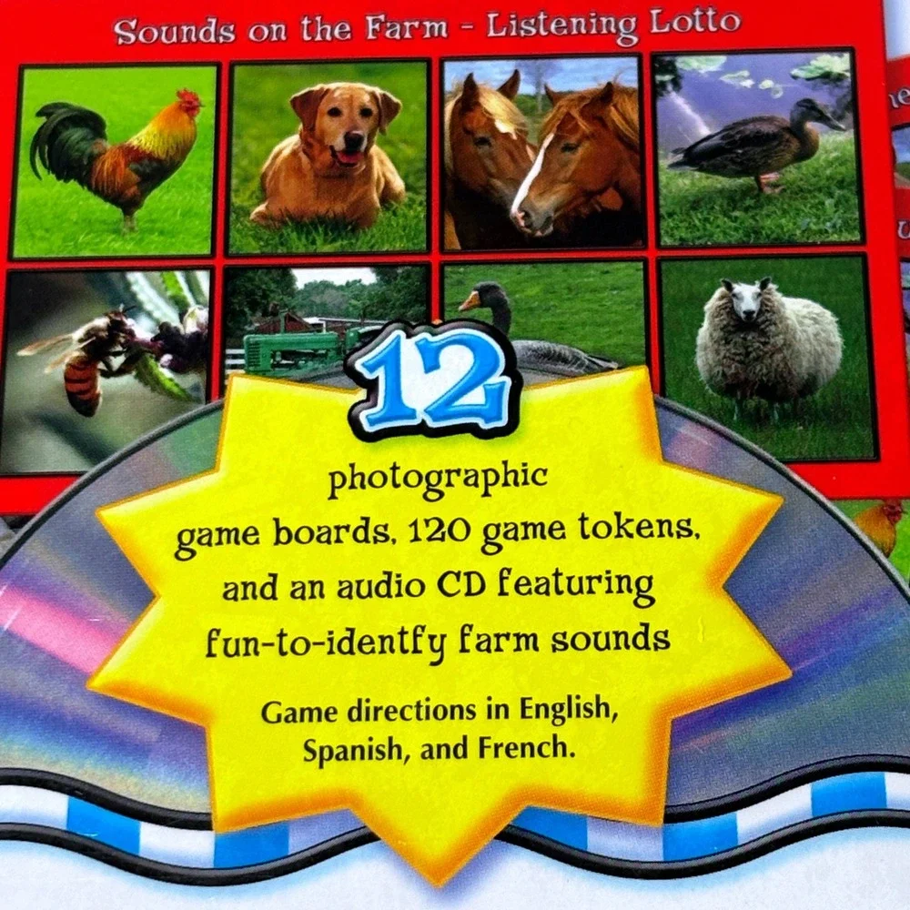 Listening Lotto Game Kids Multicolor Sounds on the Farm KE-846007 Key Education